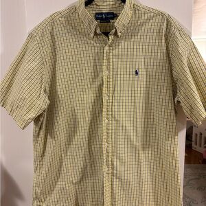 Ralph Lauren Men's Yellow Checkered Shirt